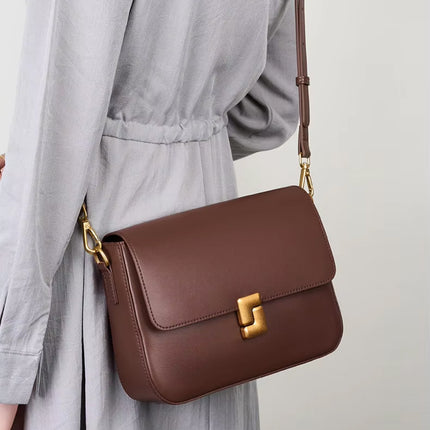 Sac à main carré de luxe en cuir véritable à bandoulière de petite taille