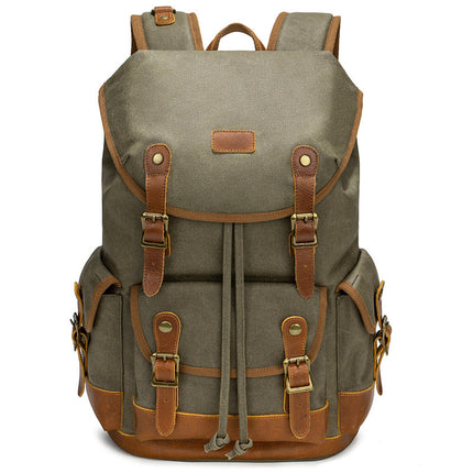 Large Capacity Waterproof Outdoor Canvas Vintage Backpack