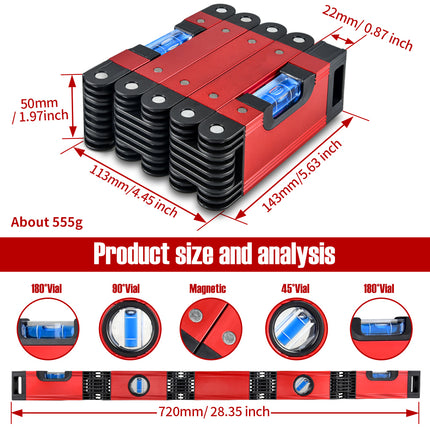 Magnetic Foldable Level Ruler