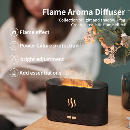 Difusor de llama aromático y humidificador ultrasónico con alimentación USB