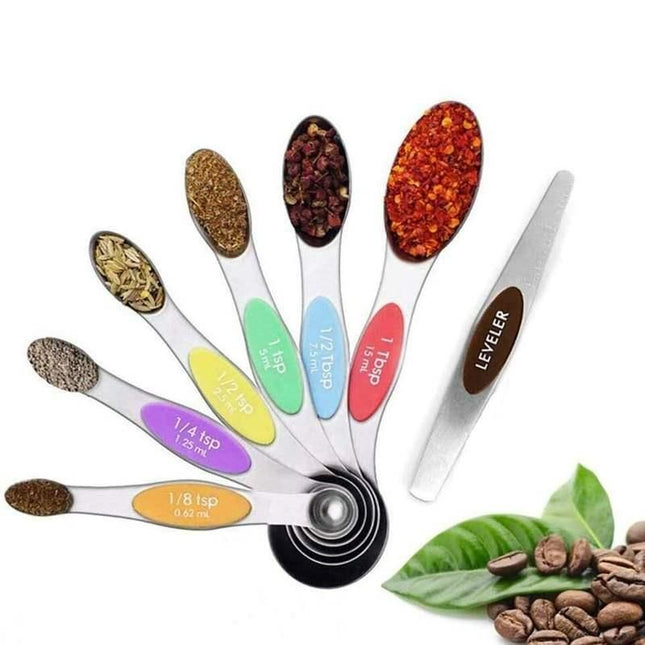 7-Piece Magnetic Stainless Steel Measuring Spoon Set - Wnkrs