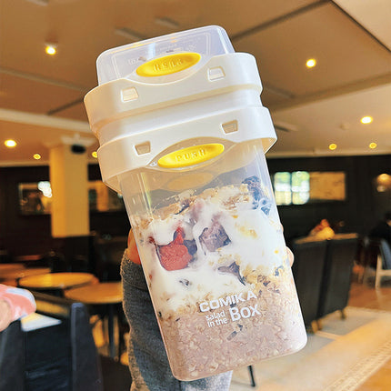 Salad Cup Light Food Fat Reduction Portable Take-out Cup Double-layer Lunch Box Yogurt Cup Oatmeal Cup Milkshake Cup - Wnkrs