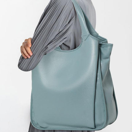 Sac fourre-tout en cuir véritable de grande capacité - Sac à main à bandoulière minimaliste en cuir de vache