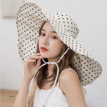 Chic Oversized Polka Dot Sun Hat for Women