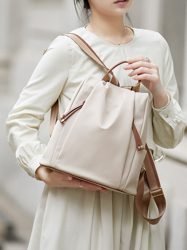 Sac à dos en cuir véritable de grande capacité pour femme