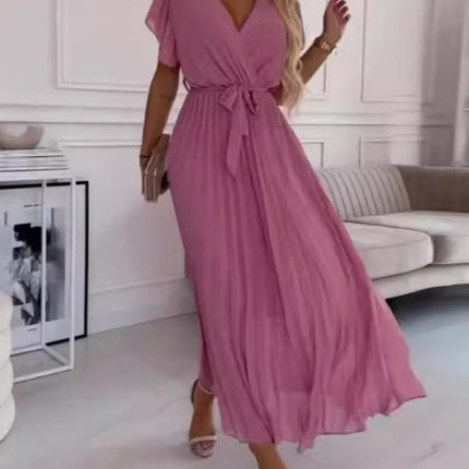 Robe de couleur unie pour femme à la mode