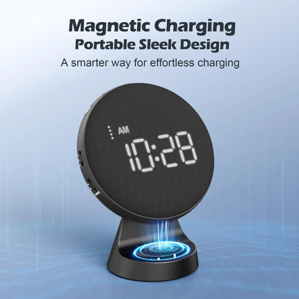 2-in-1 Loud Vibrating Alarm Clock with Bed Shaker for Heavy Sleepers & Hearing Impaired - Wireless Charging