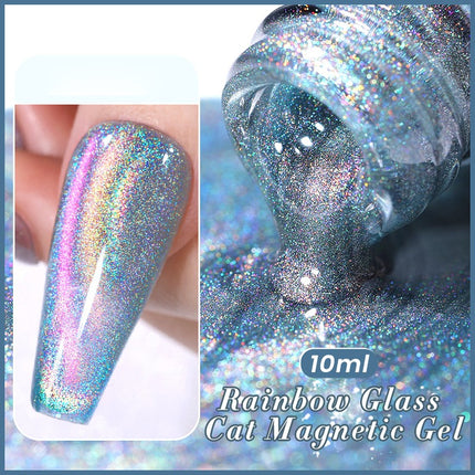 Esmalte de uñas en gel magnético con efecto gato y luz de luna reflectante de 10 ml