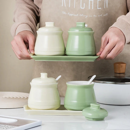 Ensemble de pots à épices en céramique élégants pour une cuisine organisée