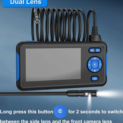 Endoscopio industrial de doble lente 1080P con pantalla LCD de 4,3"