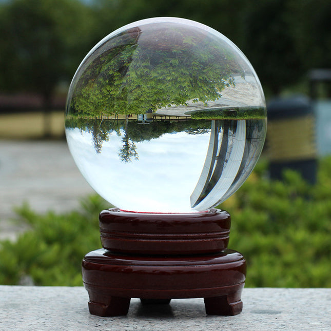 Crystal Ball On A Wooden Stand - Wnkrs