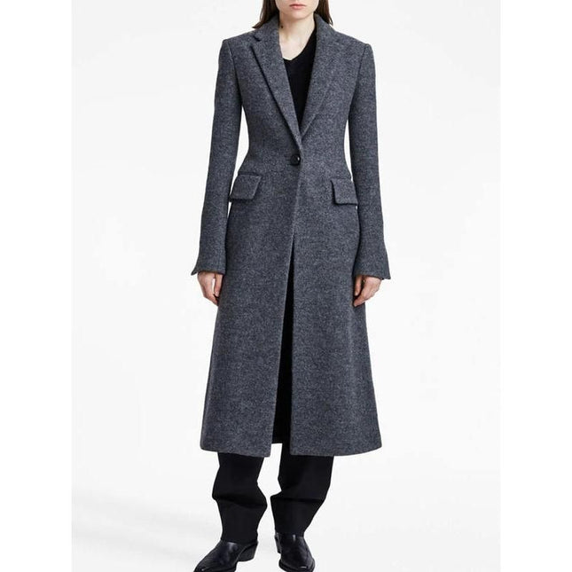 Abrigo largo de lana elegante para mujer