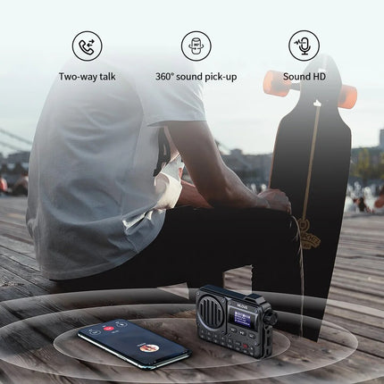 Super-Portable Bluetooth Speaker with FM Radio and Multimedia Playback