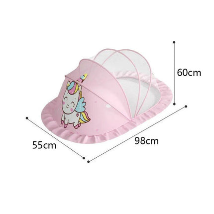 Foldable Baby Mosquito Net Canopy: Cartoon-Designed Protection for Infants - Wnkrs