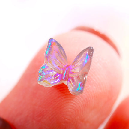 Adornos para uñas con mariposas de colores de la aurora