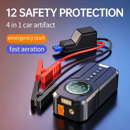 Multi-Function Portable Car Jump Starter with Air Compressor, Power Bank, and Emergency Light - Wnkrs