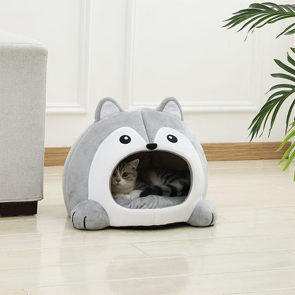 Lit et chaise longue en peluche pour chat