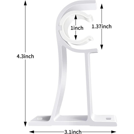 Supports de tringle à rideau en alliage d'aluminium avec vis – Ensemble de 2/4 pièces