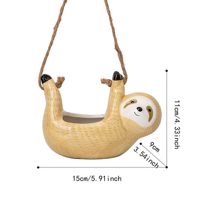 Sloth Hanging Ceramic Wall Vase