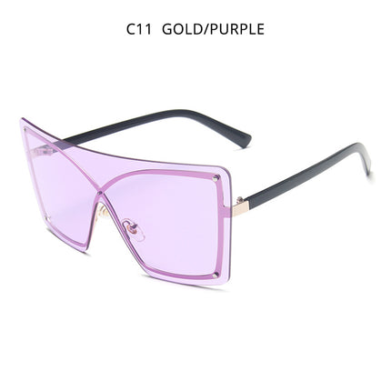 Fashion Oversized Flat Top Sunglasses