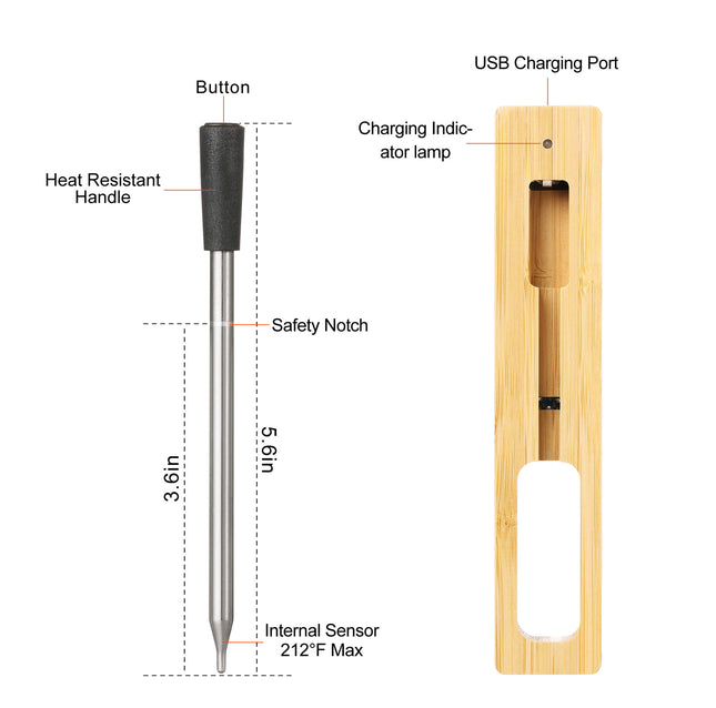 BBQ Probe Wireless Bluetooth BBQ Thermometer - Wnkrs