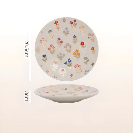 Elegant Floral Ceramic Plate