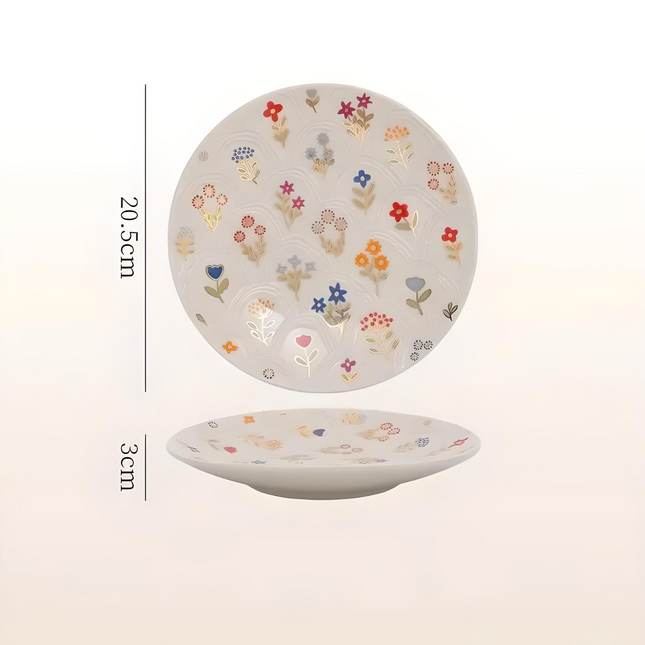Elegant Floral Ceramic Plate