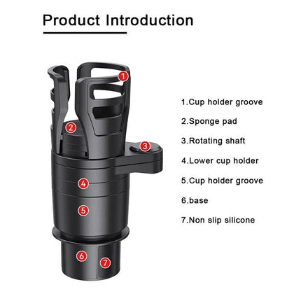 4-in-1 Rotatable Car Cup Holder Expander - Wnkrs