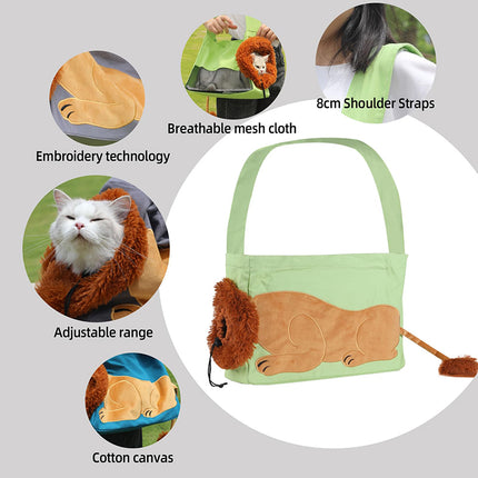 Adorable sac de transport pour animaux de compagnie en forme de lion pour petits chiens et chats