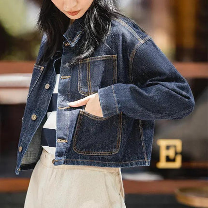 Veste en jean bleu foncé vintage