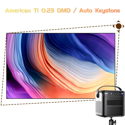 Portable 4K Projector, 1080P Full HD Home Theater with Battery and Android OS