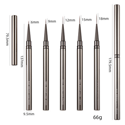 5PCS Nail Art Liner Brush Set for Acrylic and UV Gel Manicure Design