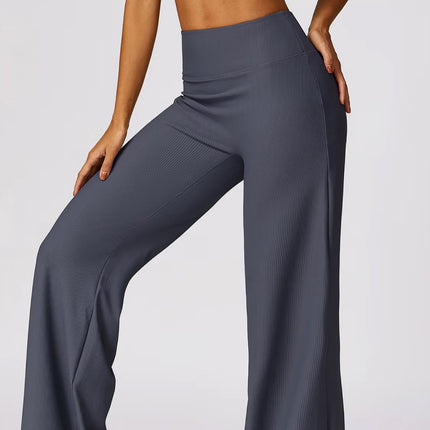 Pantalones de yoga acampanados de secado rápido y cintura alta