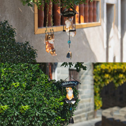 Charmant pendentif de jardin en forme de lapin - Décoration d'extérieur en résine