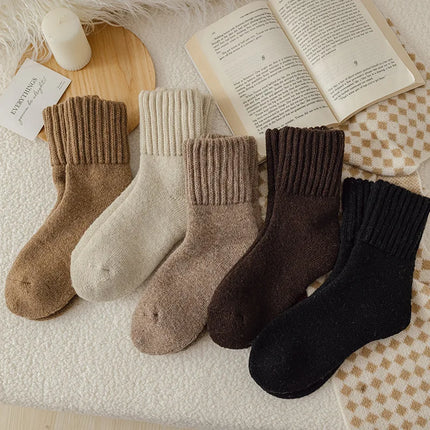 Chaussettes d'hiver basses en laine épaisse et cachemire pour femmes