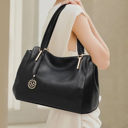 Sac fourre-tout grande capacité en cuir véritable pour femme