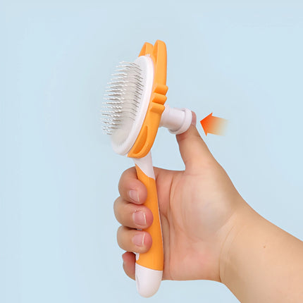 Brosse de toilettage autonettoyante pour animaux de compagnie - Élimine les poils de chien et de chat