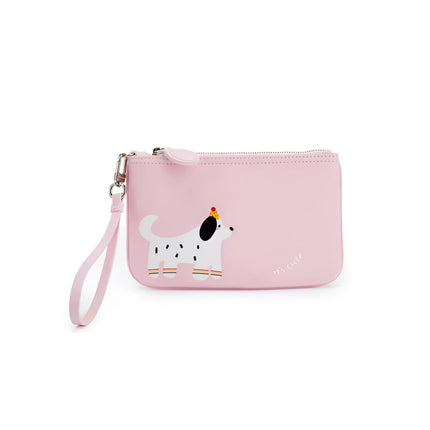 Pochette en cuir fendu co-marquée