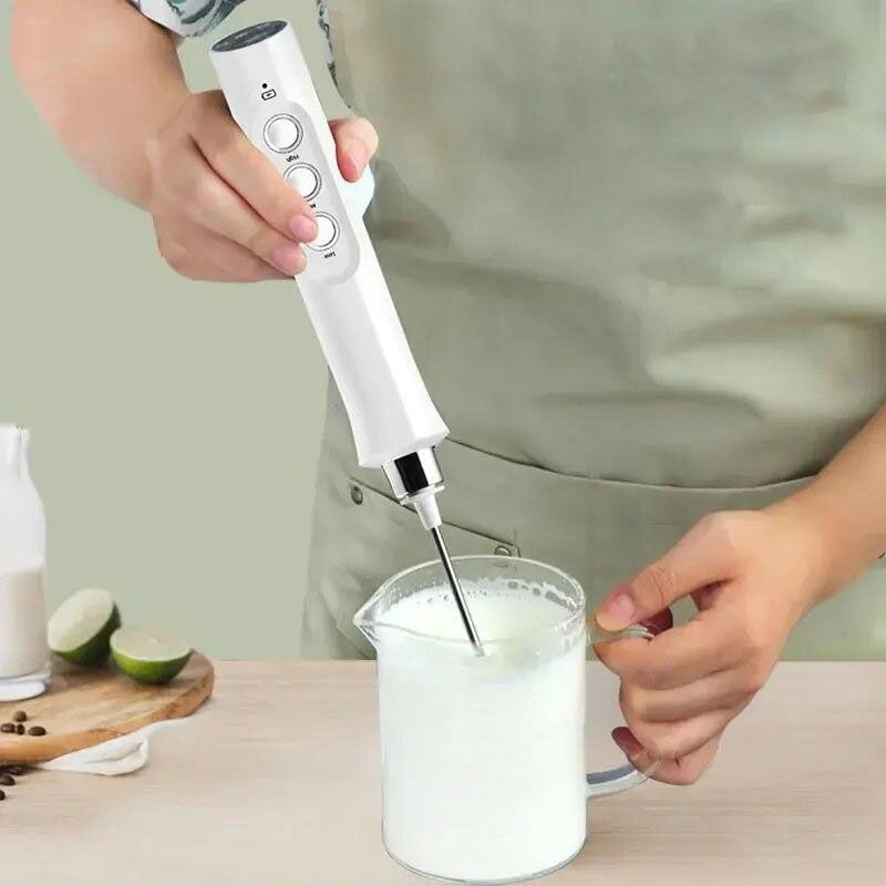 3-in-1 Handheld Electric Milk Frother and Mixer