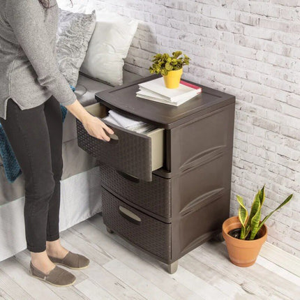 Elegant 3-Drawer Weave Storage Unit - Wnkrs