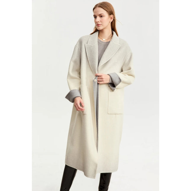 Manteau en laine dégradé élégant pour femme