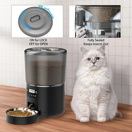 Distributeur automatique de nourriture pour animaux de compagnie de 4 litres pour chats et chiens