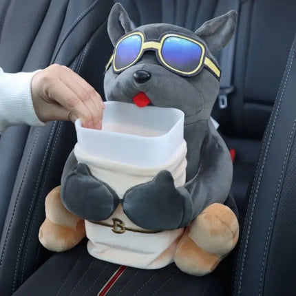 Cute Cartoon 2-in-1 Car Tissue & Trash Holder - Multi-functional Armrest Storage Accessory - Wnkrs