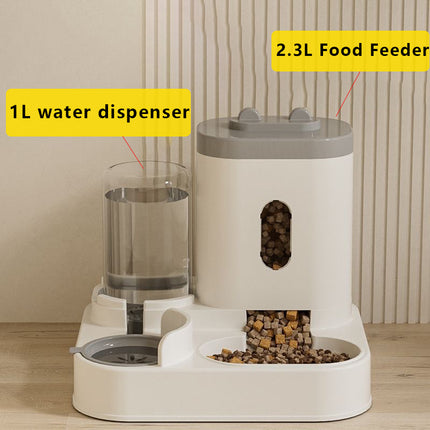 Distributeur automatique d'eau et de nourriture pour chat