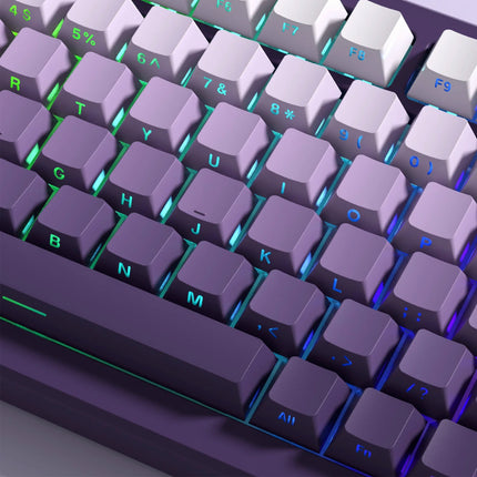 Juego de teclas PBT en color morado degradado para interruptores Cherry MX