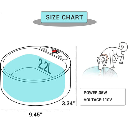 Bol d'eau chauffant pour animaux de compagnie