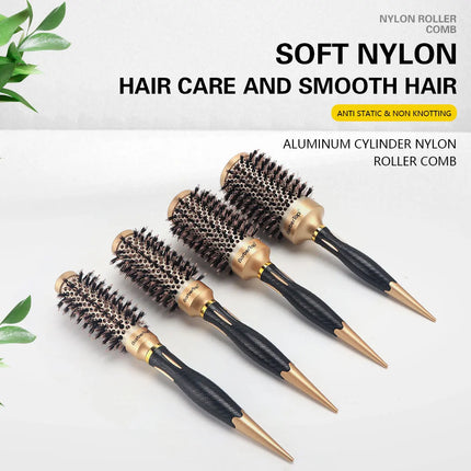 Boar Bristle Round Barrel Hair Curling Brush