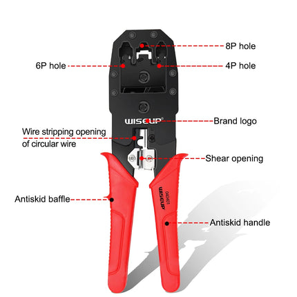 Alicates pelacables profesionales para cables de red con comprobador de cable LAN RJ45 UTP