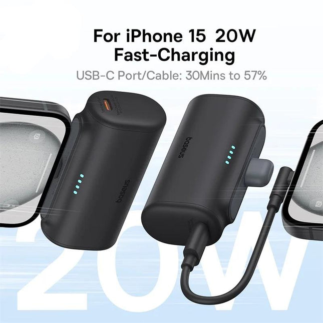 Mini Power Bank à charge rapide 20 W 5000 mAh avec Type-C