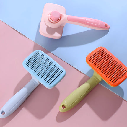 Brosse de toilettage pour animaux de compagnie avec peigne à aiguilles en acier inoxydable